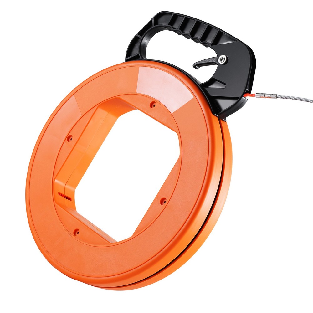 Fish Tape Wire Cable Line Puller 100 ft 1/4 in PET with High Plastic Case