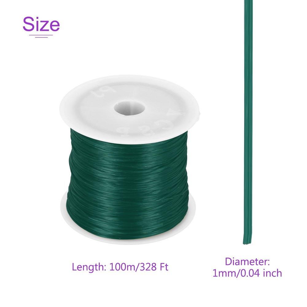 2 Rolls Elastic String for Bracelets, 1mm Stretch Bead Cord Green, 100m