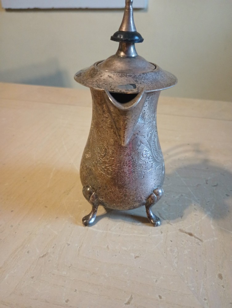 Leonard Etched Silver Plated Footed Creamer Milk Kitchen Accessory