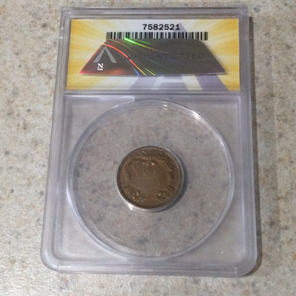 1858 1 Cent Flying Eagle Cent SM Letters ANACS EF 45 - Reverse Light Toning!
