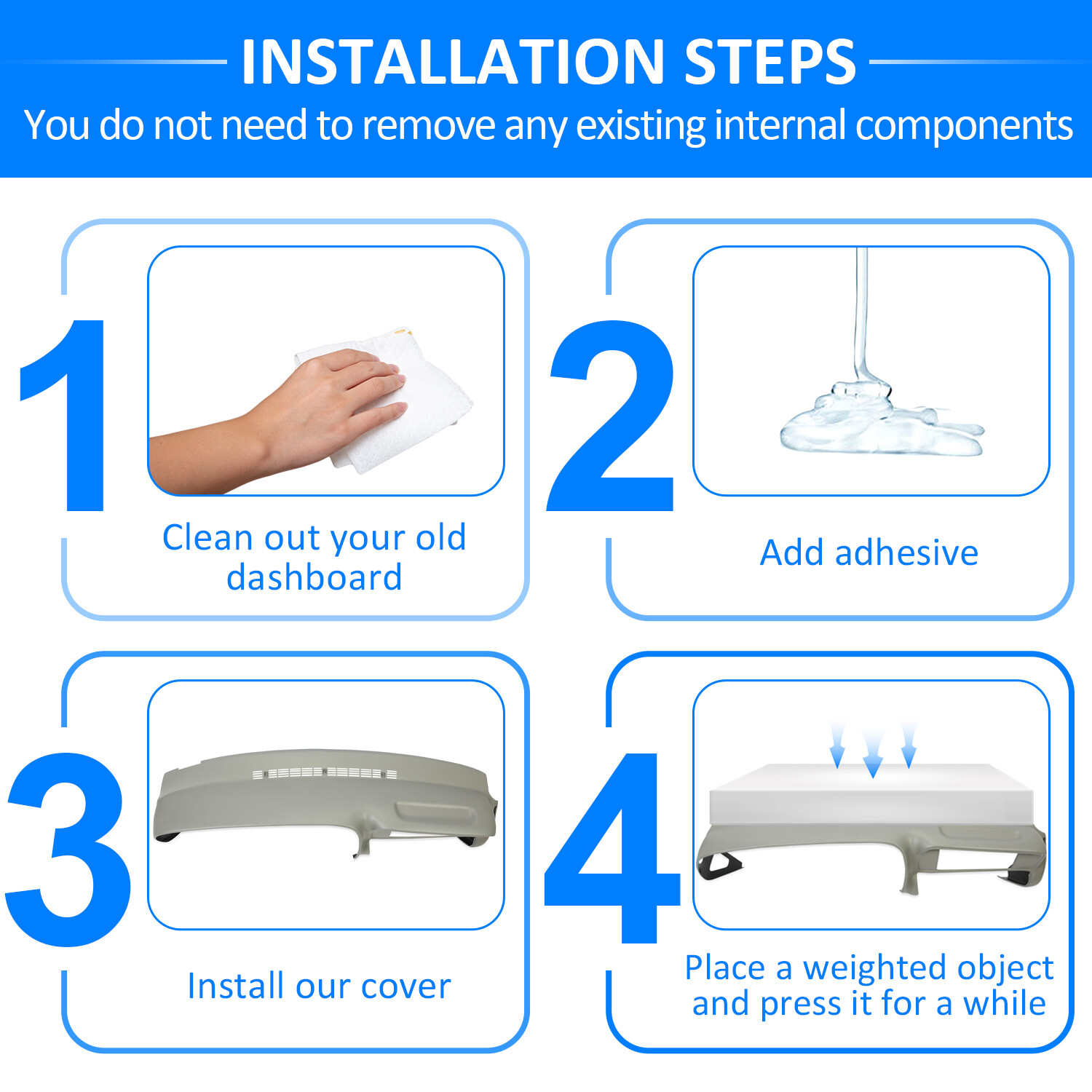 For 1997 97-99 00 GMC SUVs & Trucks in Medium Grey NEW Molded Dash Cover Cap