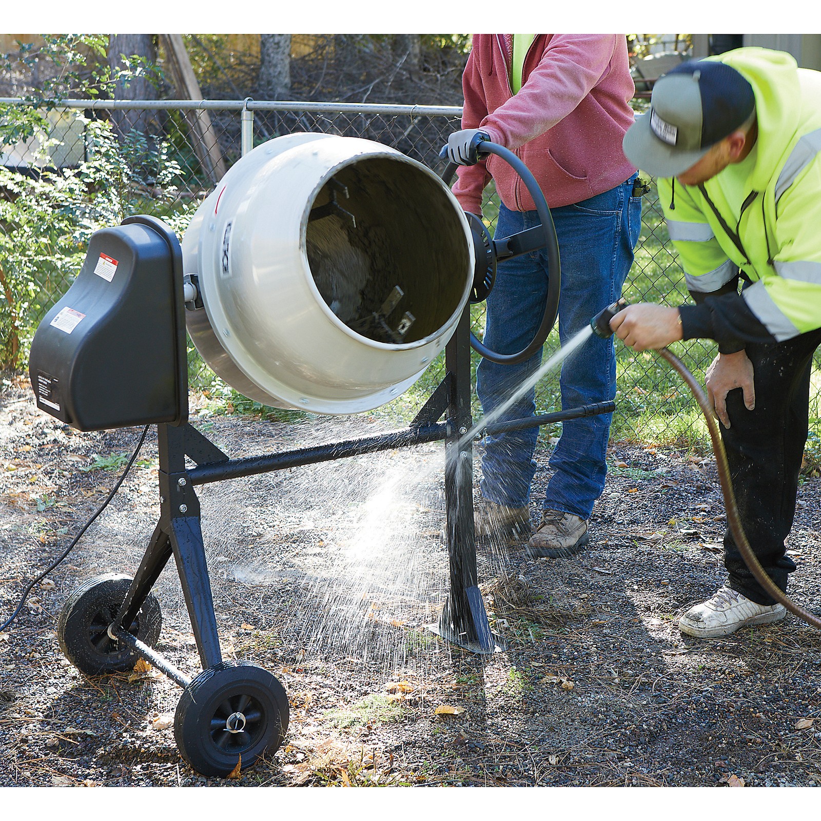 Klutch Electric Cement Mixer, 4.25 Cu. Ft. Drum, 2/3 HP, 120V Electric Motor