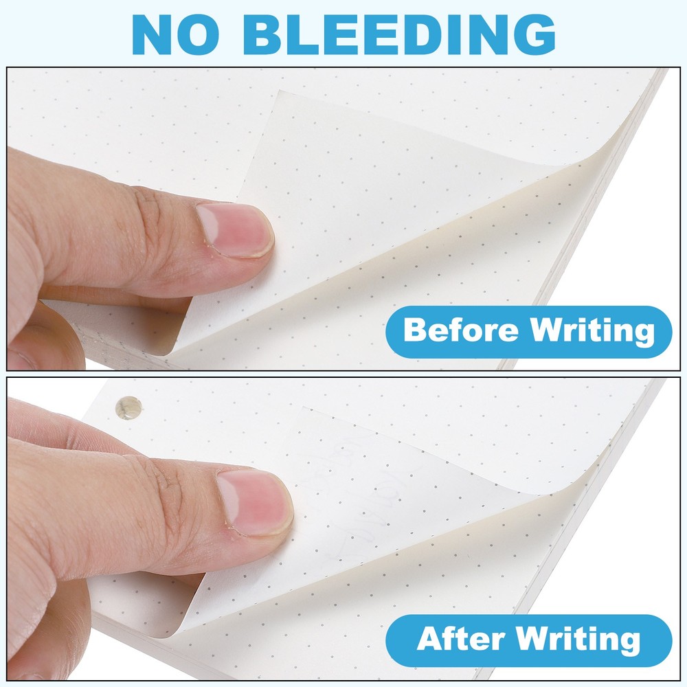 A5 Dot Grid Paper 6-Ring Binder Loose Leaf, 160 Sheets/320 Pages, Lined