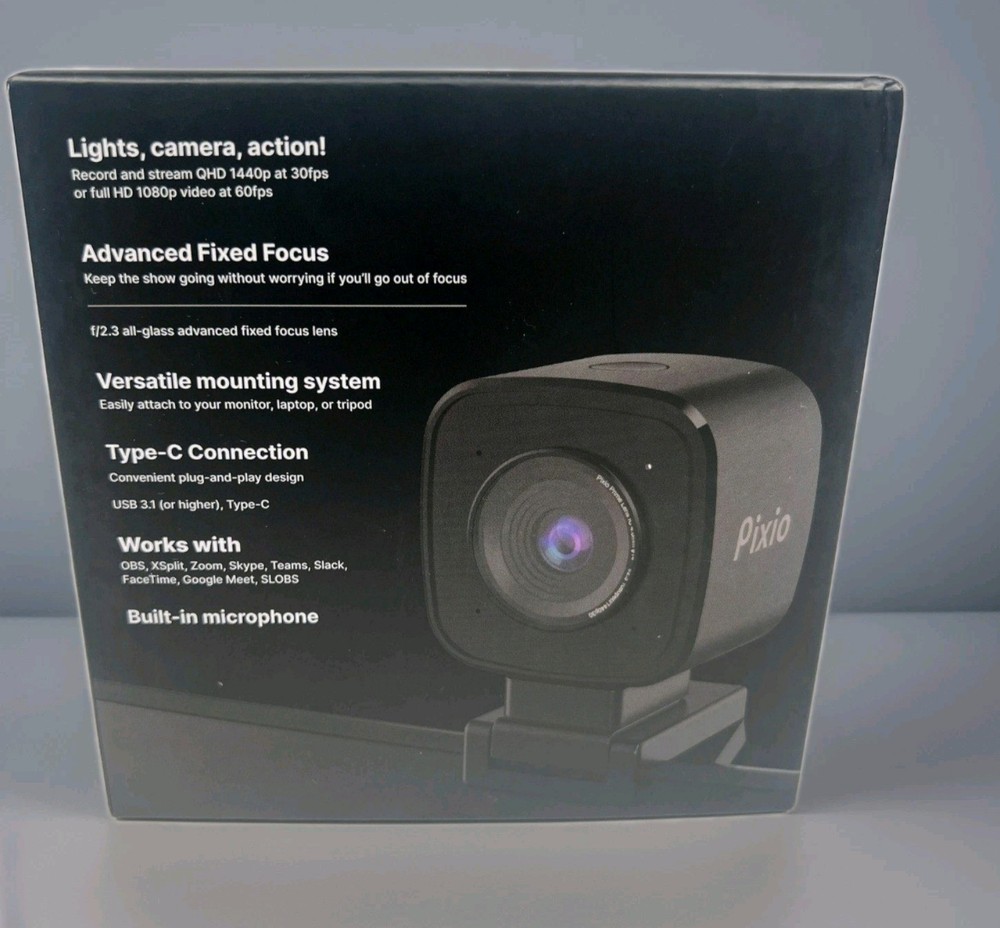 🔥 Pixio StreamCube Webcam Professional 1440p Web Camera - Brand New (Sealed)