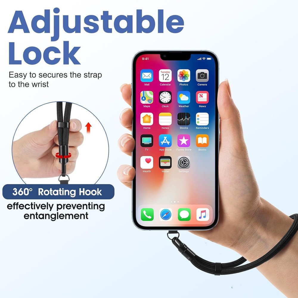 2 Pack Adjustable Phone Lanyard Strap Hand Wrist Tether for Smartphones
