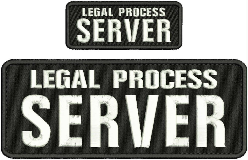 L PROCESS S EMBROIDERY PATCH 4X11 AND 2X5 HOOK ON BACK WHITE ON BLACK