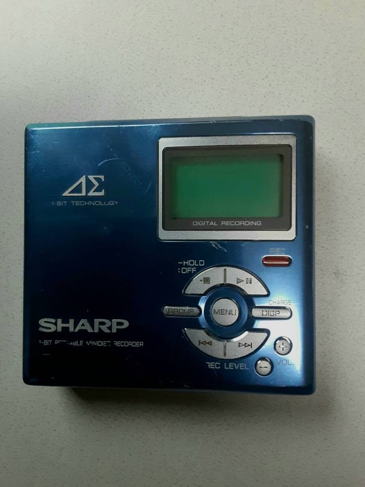 SHARP MD-DR7 1BitMD Portable Mini Disc Player Blue Good