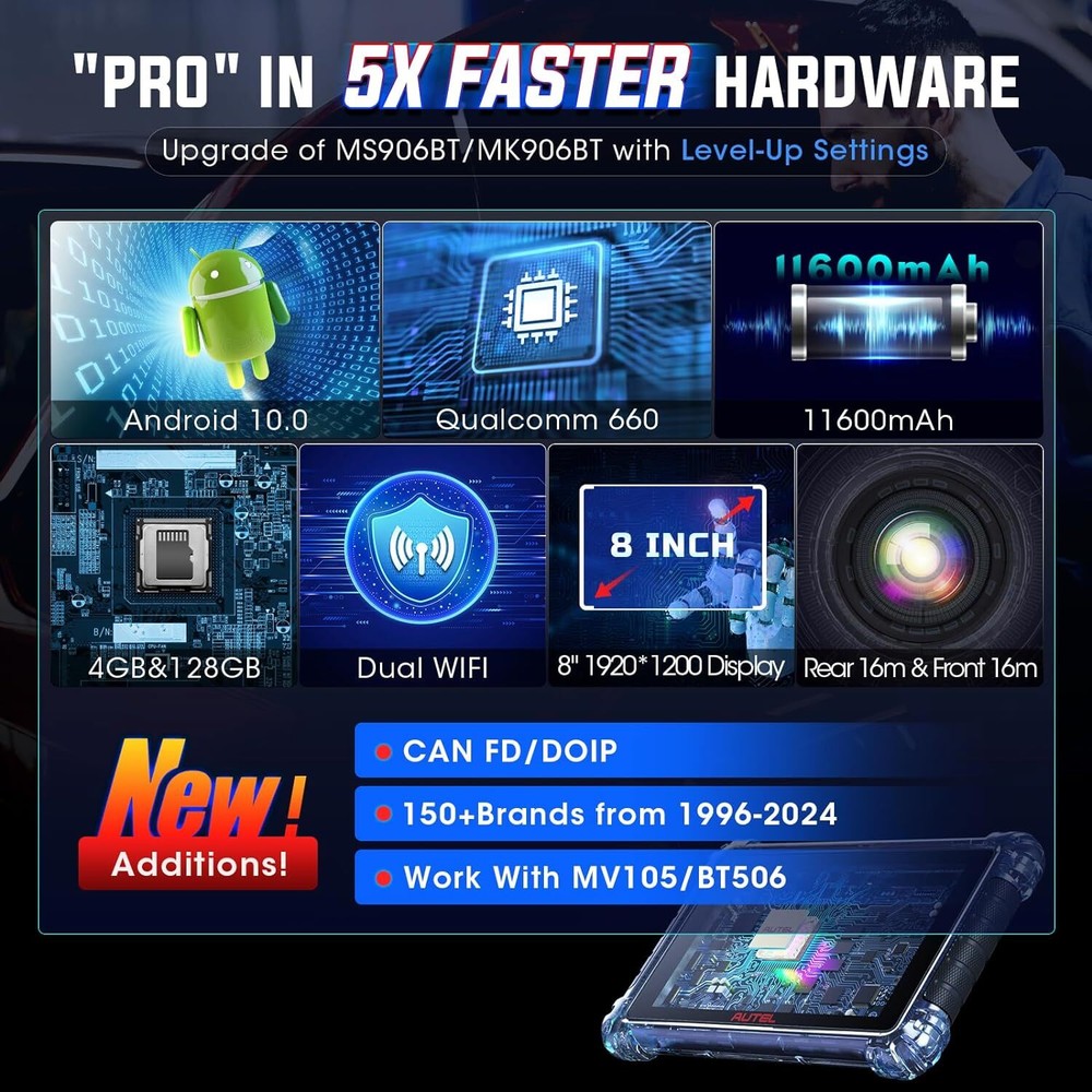 2025 New Autel MaxiCom MK906 Pro MS906 PRO Coding Full System Diagnostic Scanner