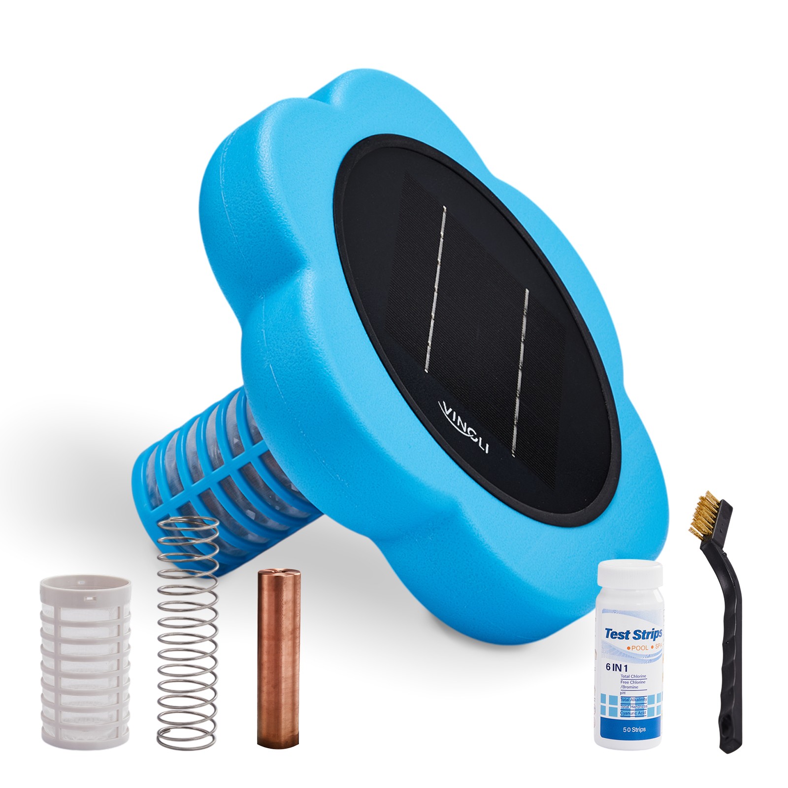 Solar Copper Pool Ionizer, for Water Clarification Above Ground Inground Pools