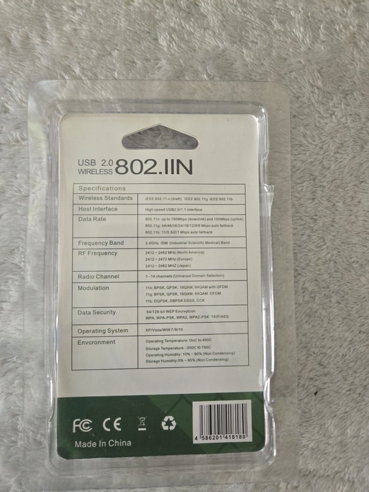 USB 2.0 Wireless Adapter 802.11N 150Mbps