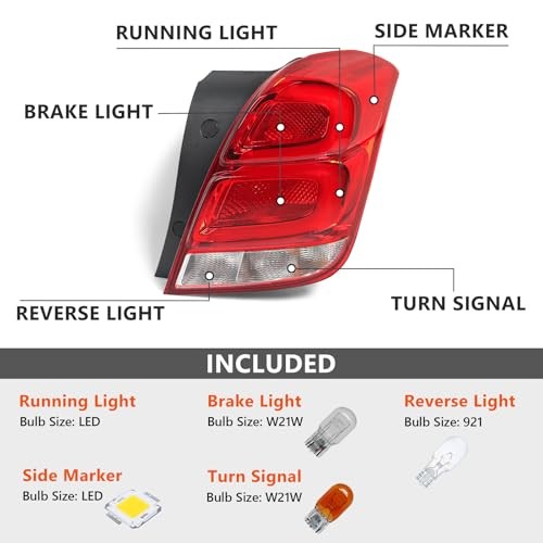 LED Tail Light Assembly Compatible with Chevy Trax 2017 Right Passenger Side