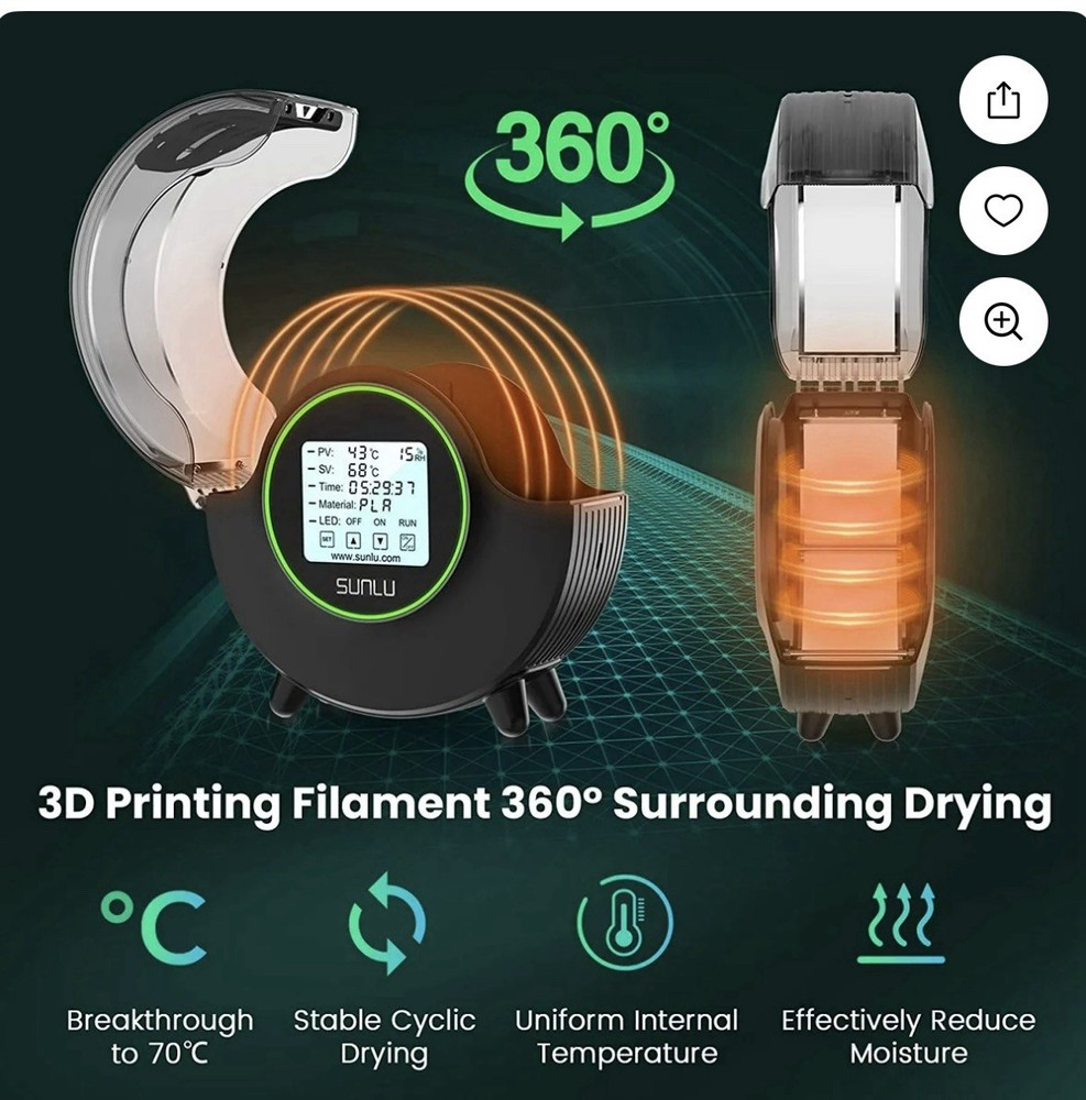 SUNLU 3D Printing Plate Dryer Box S2 with Upper & Lower Heating Plates