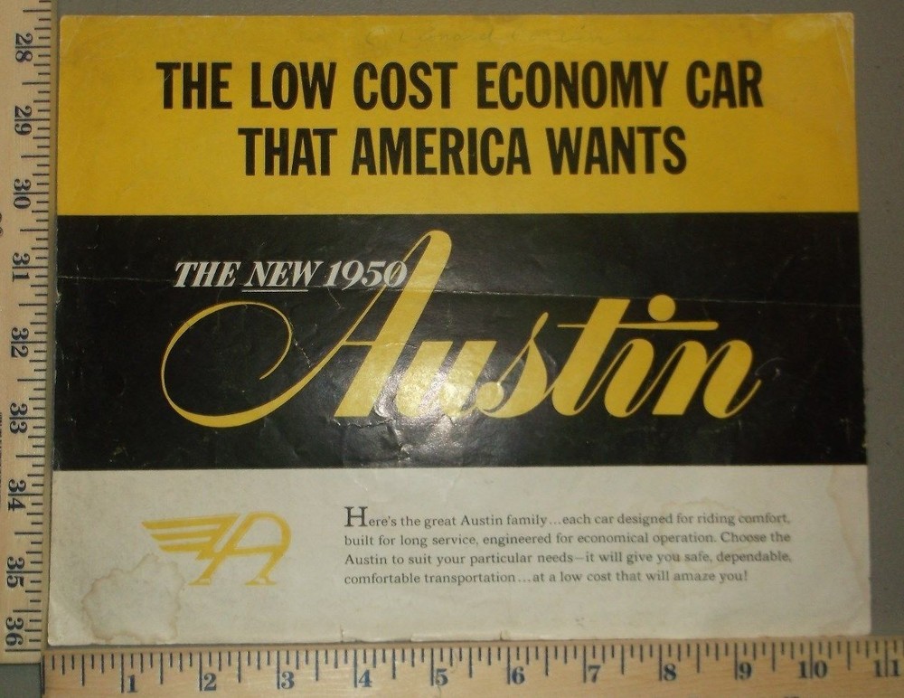 1950 Austin Brochure Folder