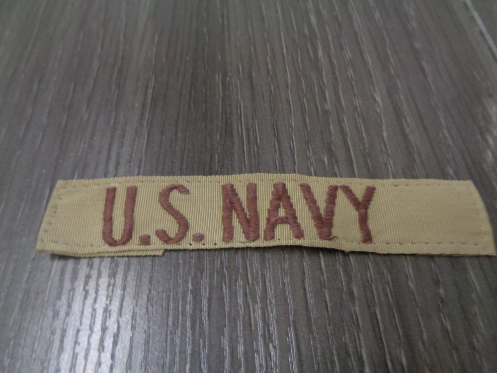 US NAVY ID TAPE BDU DESERT STORM PATCH TAN / DESERT PATCH USED