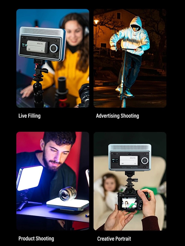 VILTROX 15W App Control RGB LED Video Light Panel On-Camera Light Sprite 15C
