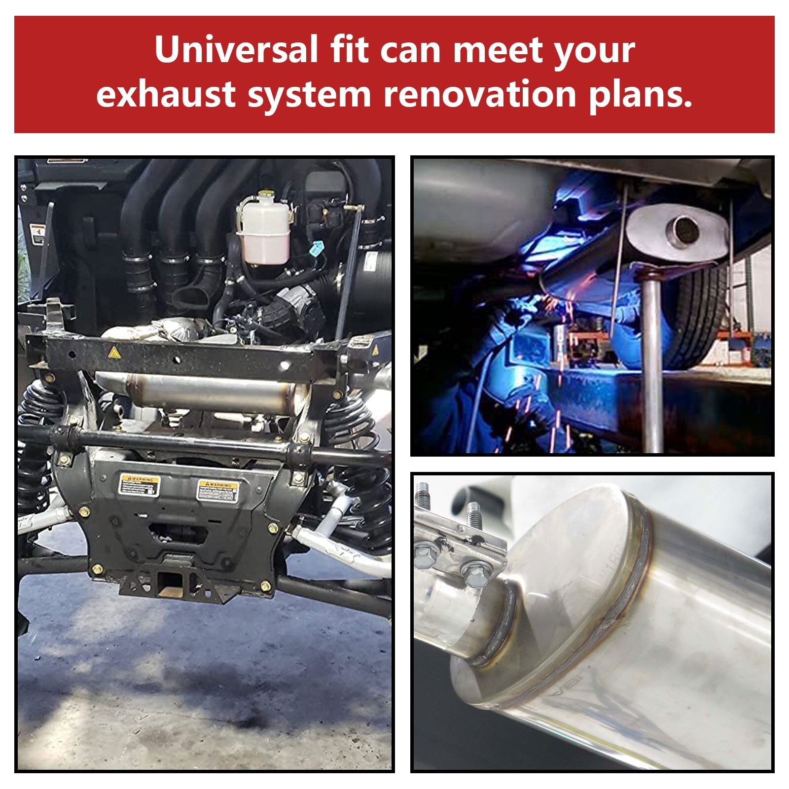 3in Muffler Deep Performance 3'' Pipe Muffler Resonator Universal exhaustmuffler