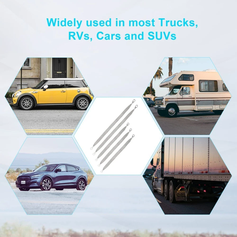 10X Universal Engine Automotive Ground Strap Connector Flat Braided Copper Cable