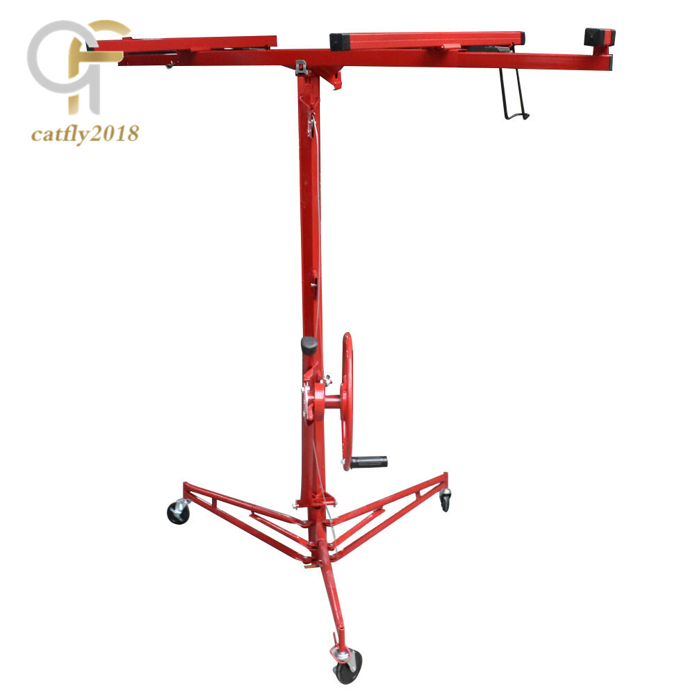 16FT Drywall Lift Plasterboard Panel Rolling Lifter Lockable 150lbs