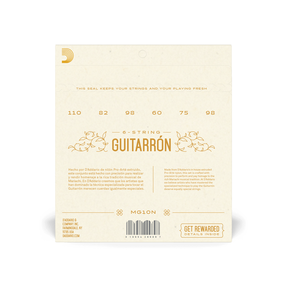 D'Addario Guitarron 6 String Set, Phosphor Bronze, Normal Tension