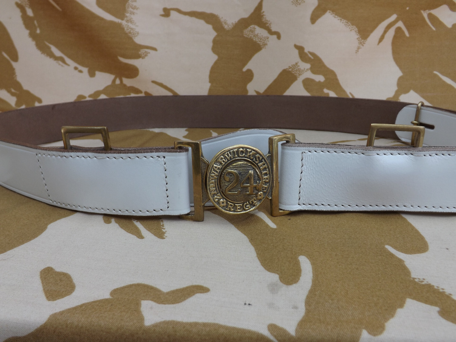 Repro 1870 Valise pattern White Leather Waist belt 24TH Foot Zulu war