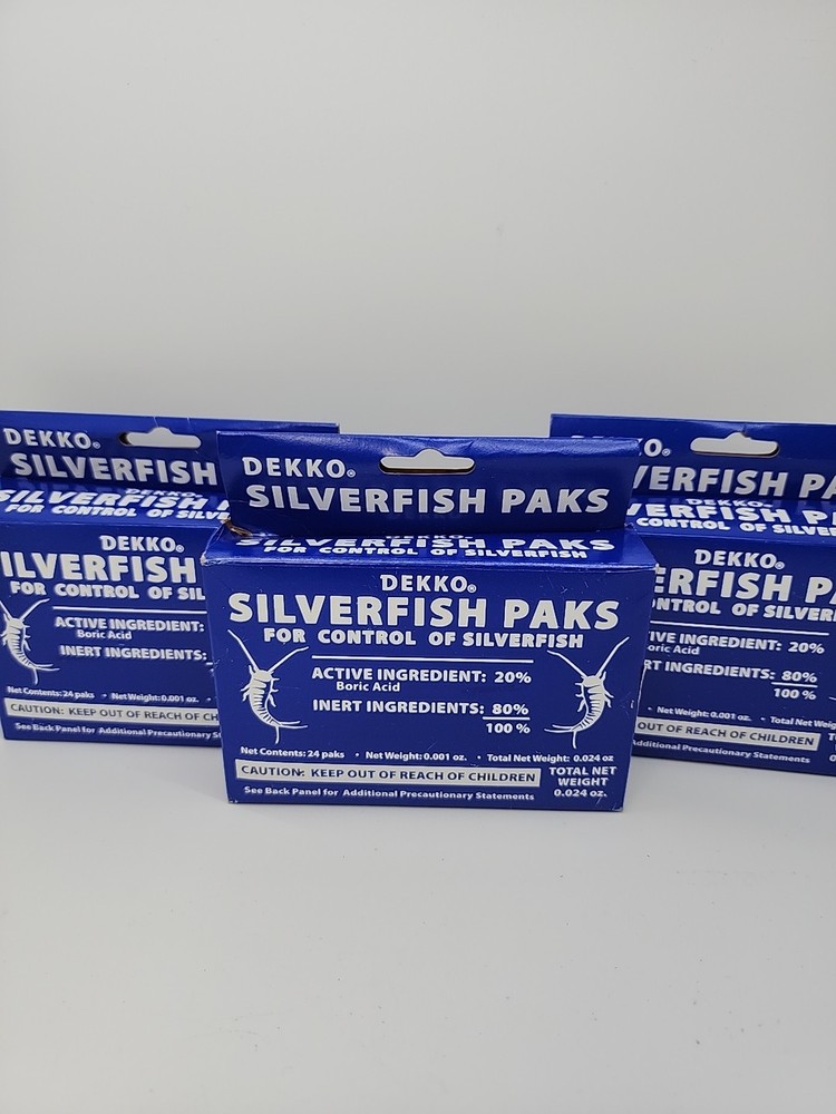 3 NEW Boxes Dekko Silverfish Paks Control Deter Prevent Silverfish