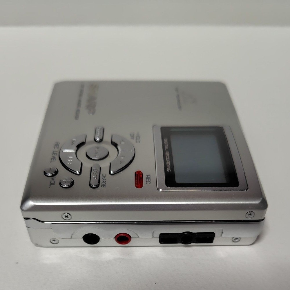 SHARP MD-DR7-S MiniDisc Recorder Portable 1bit MD Player Silver Audio Tested