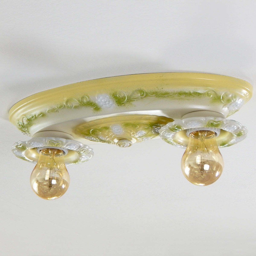 Antique Flush Mount Ceiling Pan Light Fixture