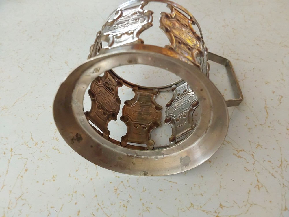 VINTAGE Silver Metal Ware CUP HOLDER w/Markings