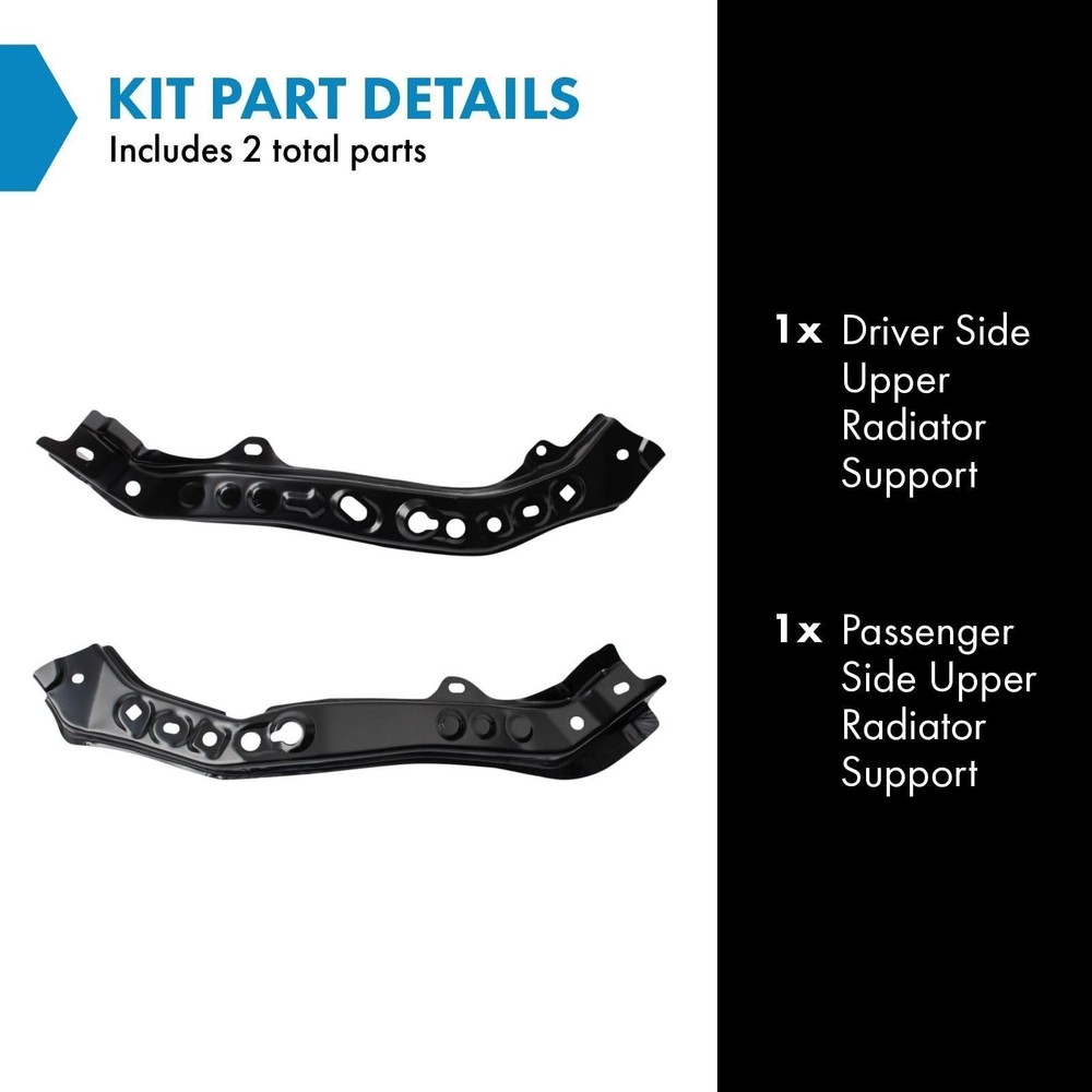 TRQ Upper Radiator Support Set Driver & Passenger Side Upper Compatible with ...