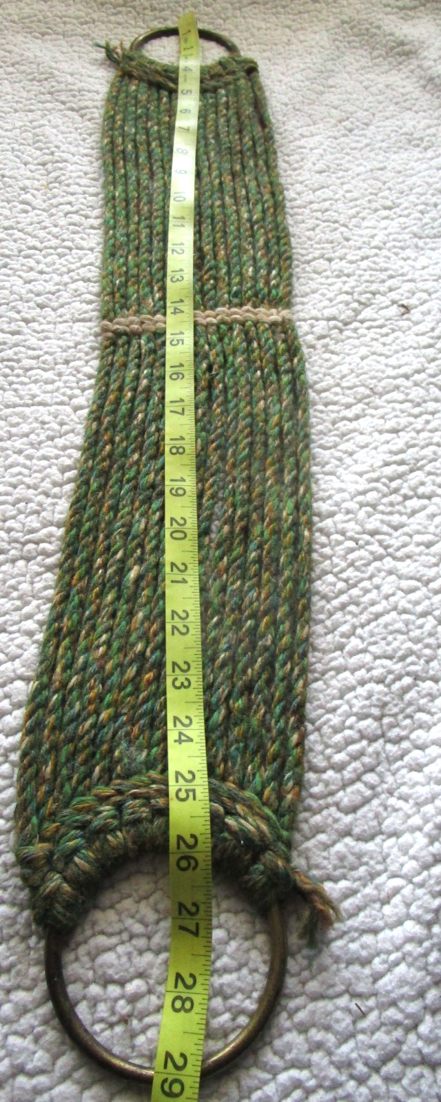 3 WESTERN ROPE CINCHES WHITE, GREEN AND BROWN 29 29 27.5''