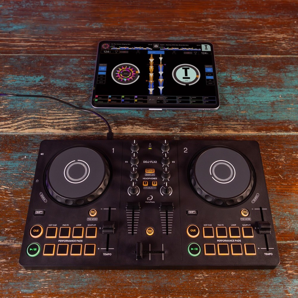 AlphaTheta DDJ-FLX2 Compact Beginner 2-Channel Serato rekordbox DJ Controller
