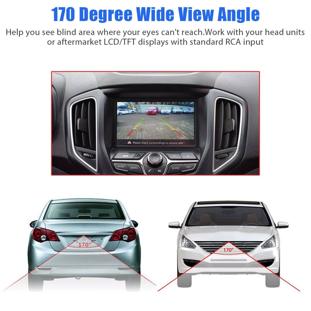 170° CMOS Car Front/Side/Rear View Reverse Backup Night Vision Parking Camera US