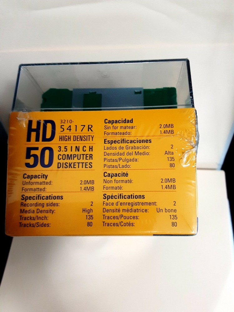 MEMOREX 3.5" FLOPPY DISKETTES_PC FORMATTED_50 RAINBOW PACK_HIGH DENSITY