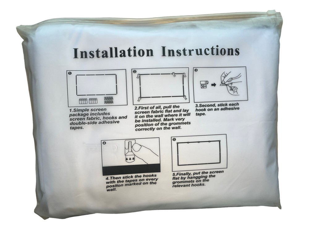 120 inch Projection Screen 16:9 Foldable AntiCrease Portable Projector Mdbebbron