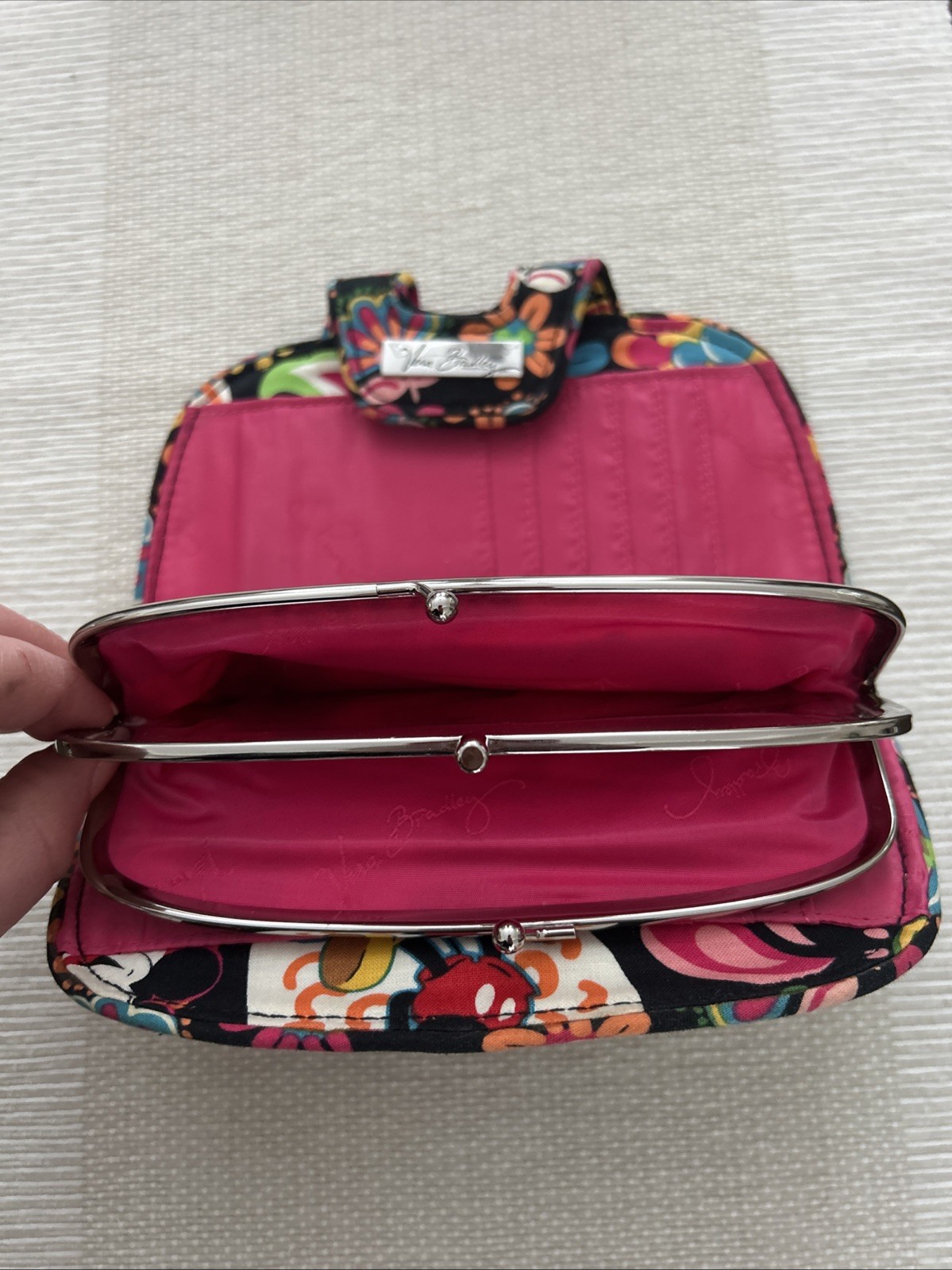 Disney Parks Vera Bradley Midnight W/Mickey Set Of 3 Makeup Bag/wallet/ID RARE