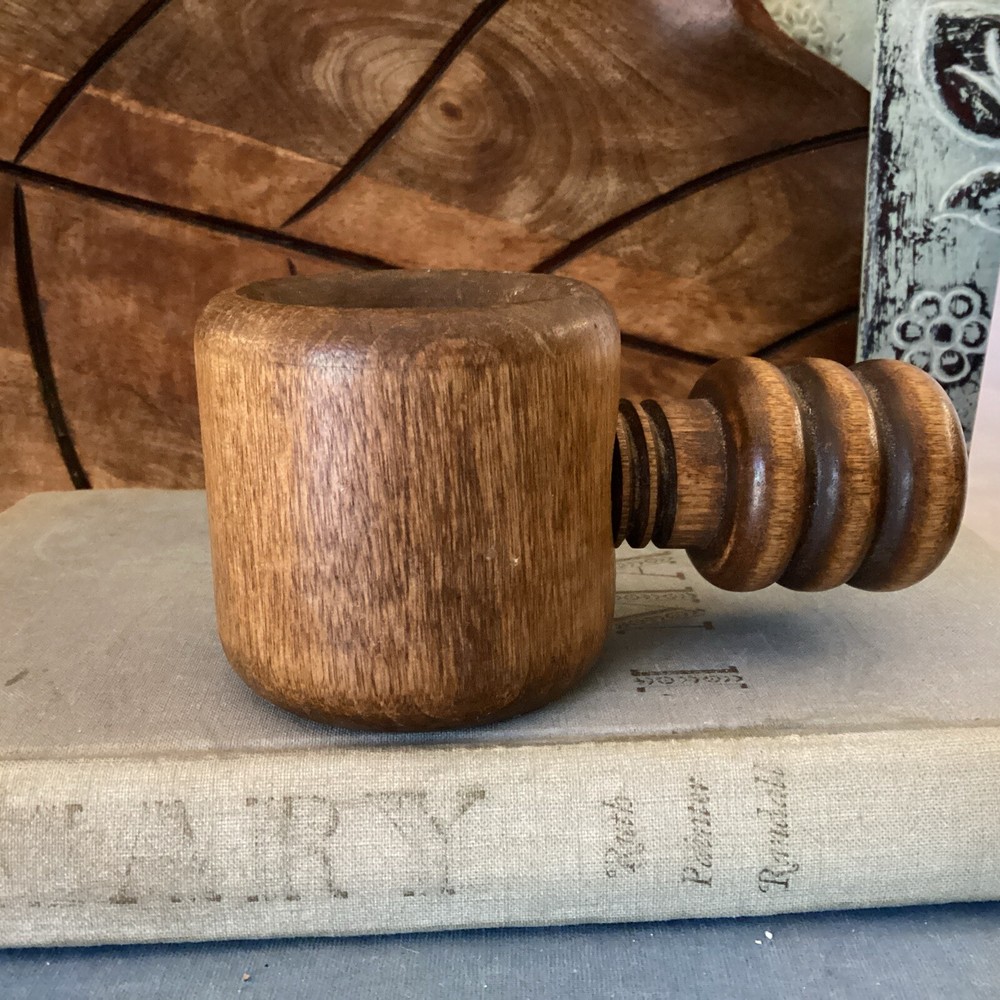 Vintage Wood Handheld Screw Nut Cracker