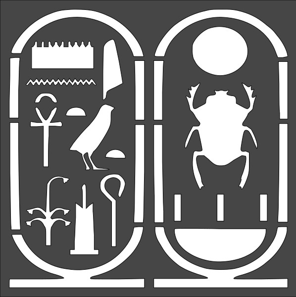 4"x4" Clear Plastic Stencil - Egyptian (SA166)