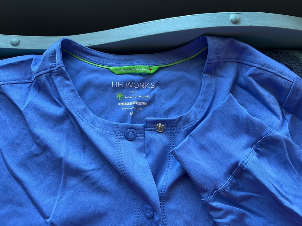 Healing Hands Works Ceil Blue 5500 Style Scrub Lab Coat Medium