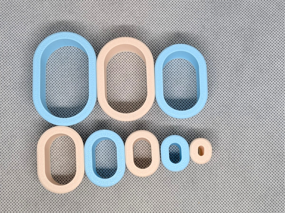 Oval Rectangle Clay Cutter Shape Set ~ Polymer Crafting Tool ~ Stackable Outline