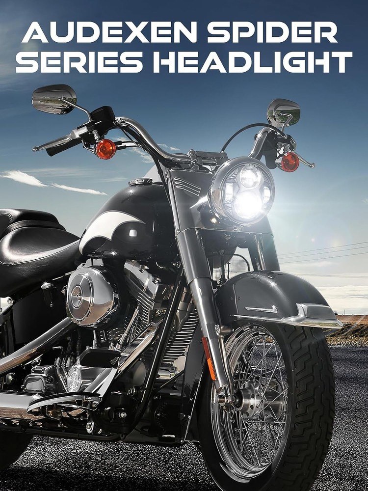 Round LED Headlight Compatible with Harley Motorcycle Models