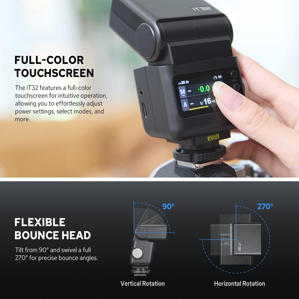 Godox IT32 TTL Camera Flash with X5N 2.4G Wireless Flash Trigger Kit for Nikon