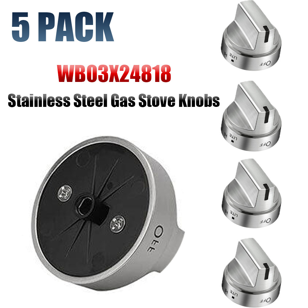 Replacements WB03X24818 for GE with Reinforced D-Shape Hole - Burner Range Knobs