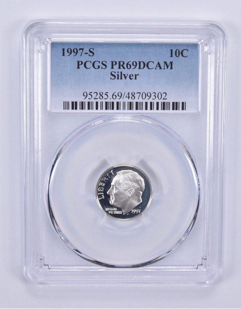 1997-S Roosevelt Dime Silver PR69 DCAM PCGS Blue Label