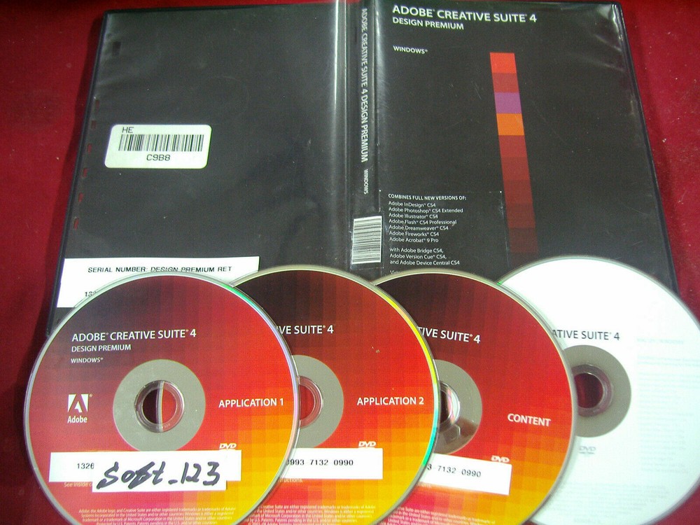 Adobe Creative Suite 4 CS4 Design Premium For Windows PC Full Retai DVD Version