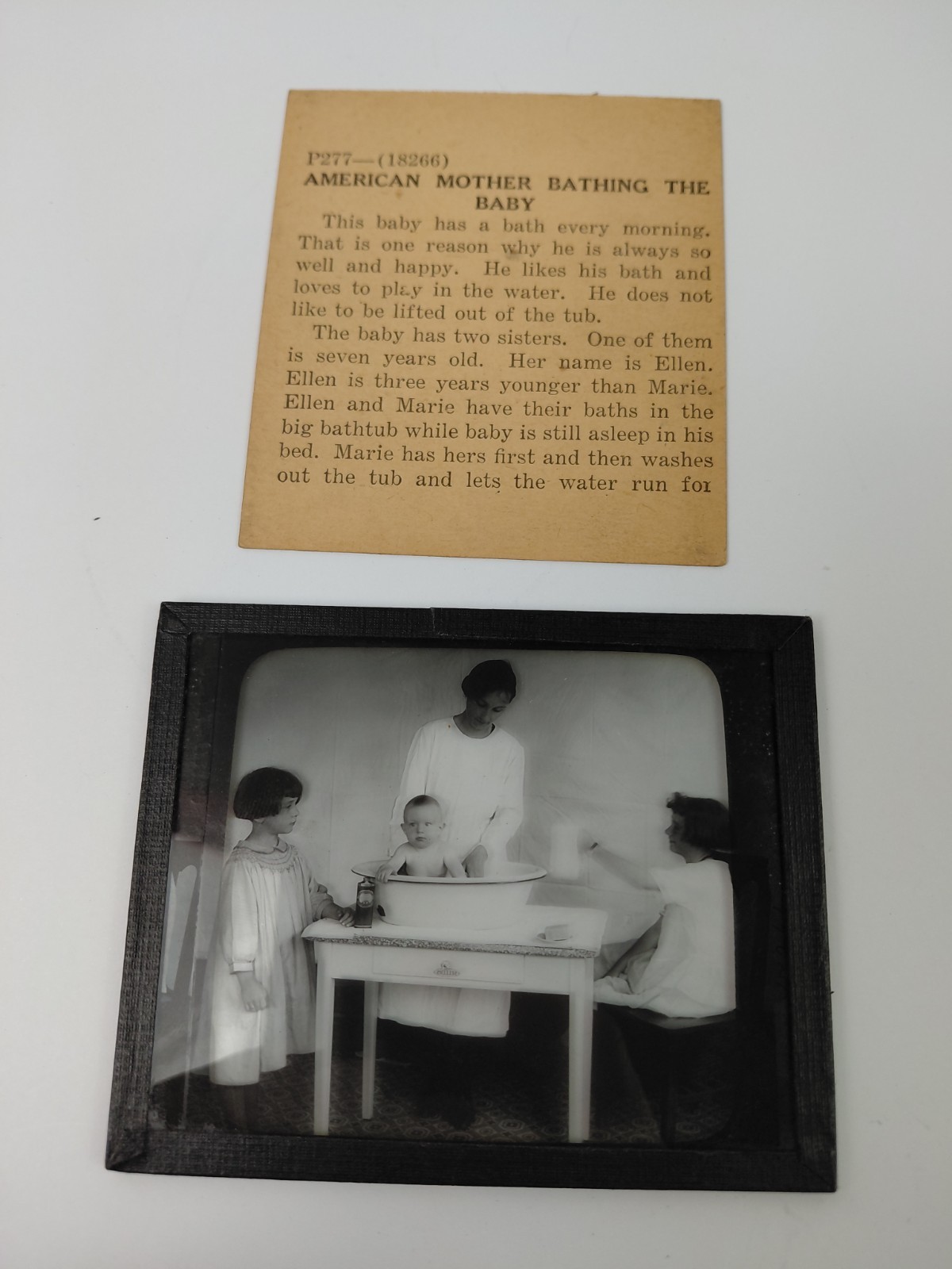 Magic Lantern Glass Slide Photo Keystone P277 mother and baby