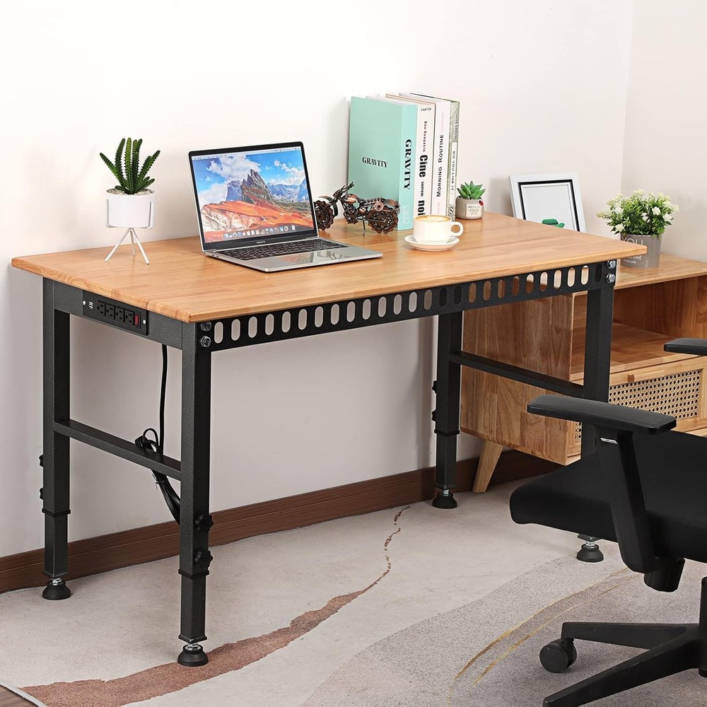 48 "Adjustable Workbench with Power Outlet, Heavy Duty 2000 LBS Load Capacity...