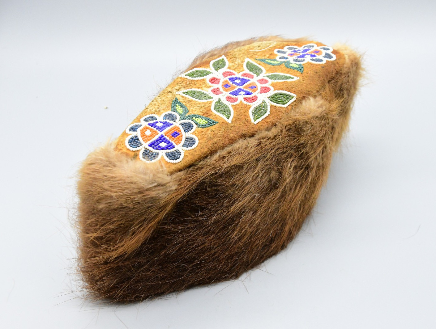 Cree Beaver Fur Beaded Hat