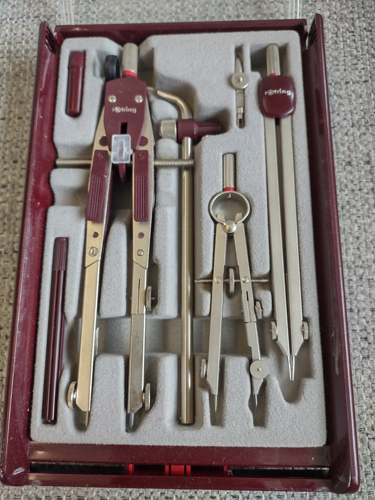 Geproft Rotring Drafting Compass Set Looks Complete Excellent MINT NOS Shape
