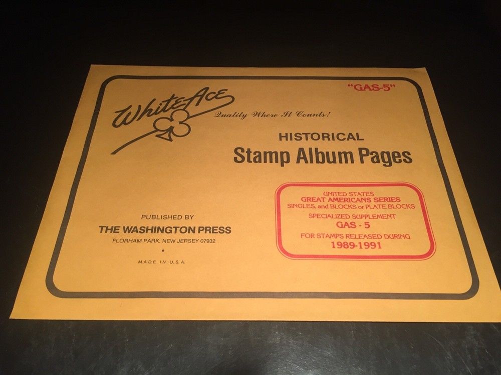 White Ace Stamp Album Supplement Pages -Great American Series Specialized-GAS-5