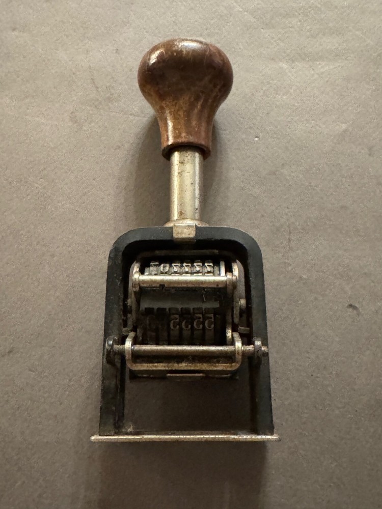 THE FORCE MODEL 150 AUTOMATIC NUMBERING MACHINE VINTAGE OFFICE STAMP